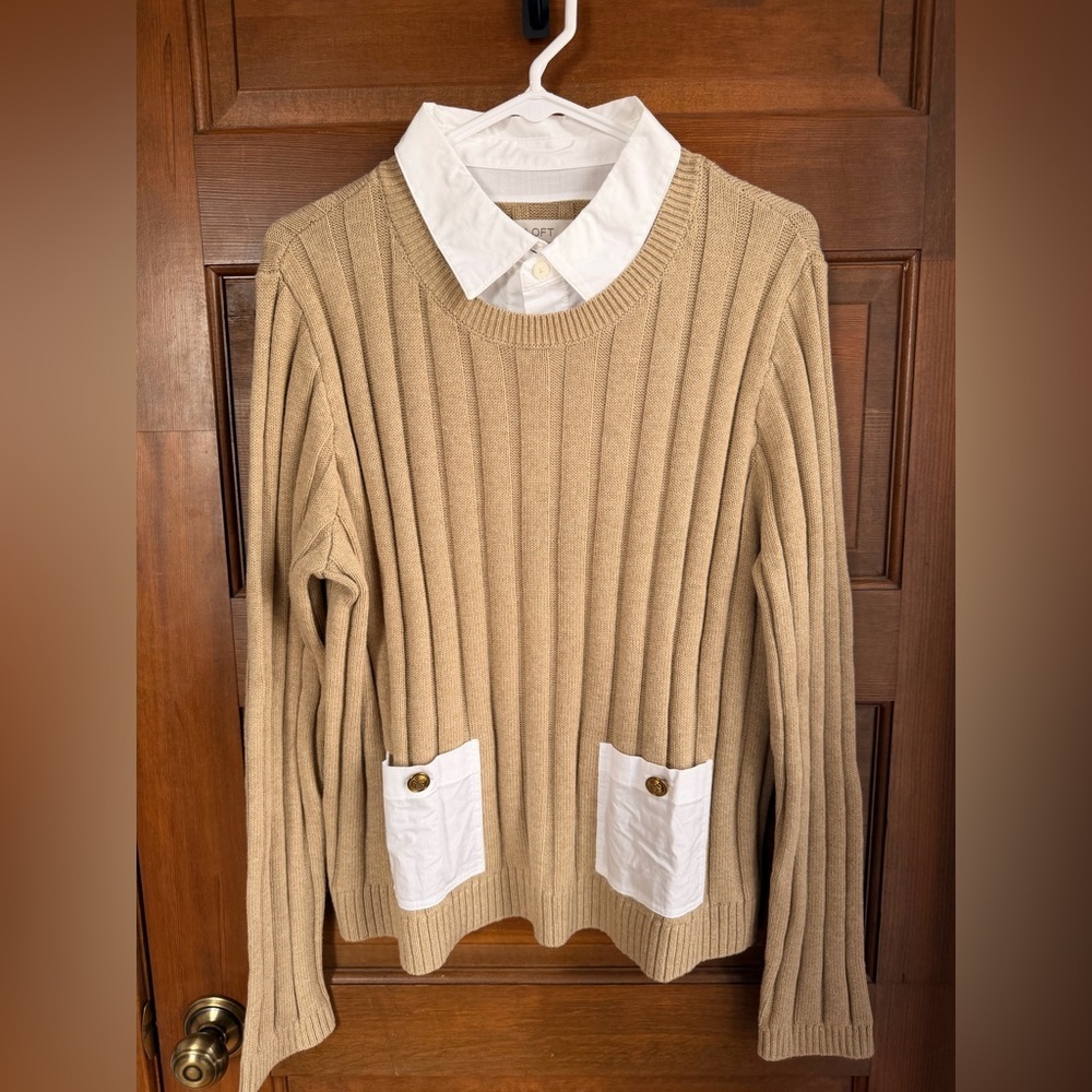 Loft Mixed Media Pocket Sweater - Picture 2 of 5